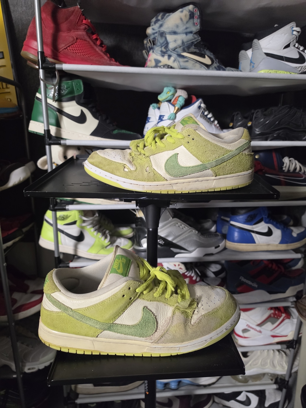 🔥 Nike SB Apple Dunkz Fruity Pack Green Cream Low Suede Sneakers Size 10.5